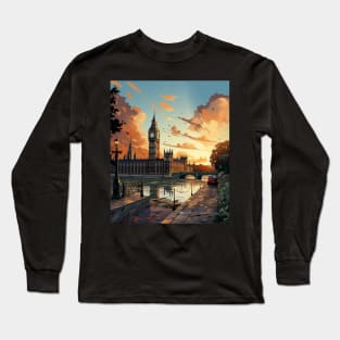 Travel to London Poster Vintage Long Sleeve T-Shirt